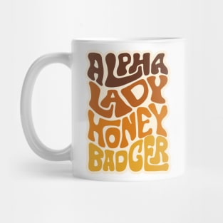 Alpha Lady Honey Badger Word Art Mug